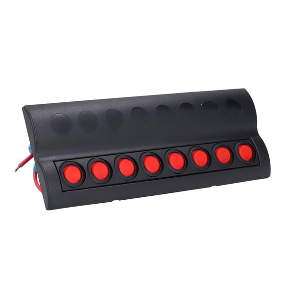 Suodoka DC12V Electrical Switch Panel 8 Gang Pre Wiring Marine Switch Panel with Overload Protector for RV Boat Ships Yachts 9.25 x 3.54 in / 23.5 x 9 cm