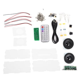 Suodoka DIY Bluetooth Speaker Box Kit Voice Control LED Light Electronic Sound Amplifier Set, 8.27 inches / 21 cm, Multicolor