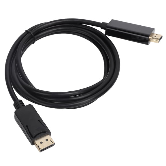 Suodoka DP to HDMI Adapter Cable 5.9ft / 1.8m DisplayPort to High-Definition Multimedia Interface Male to Male Converter Wire 1080P 60Hz Video Audio Connector Black