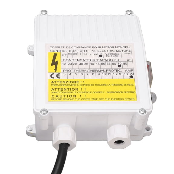 Suodoka Deep Well Pump Control Box Household 3.0HP Submersible Switch Controller 2.2KW 70uf 20A US Plug 110V Premium Water Pump Parts Replacement Box (21 x 16 x 8 inches / 53.3 x 40.6 x 20.3 cm)