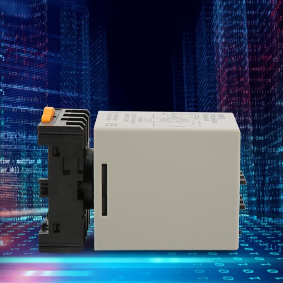 Suodoka Delay Timer Relay, Digital Display A/B Dual Mode Time Control with Base, High Accuracy AC 220V Electrical System Relays, Model AH3-DM for Industrial Automation, 1 Pack