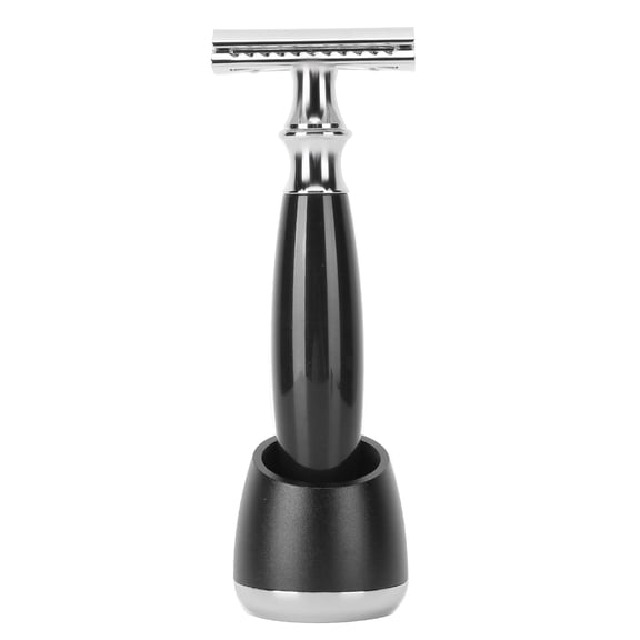 Suodoka Detachable Double-Sided Safety Manual Razor for Men, Resin Handle Shaving Knife with Base, 5.9 inches / 15 cm, Home & Salon Use