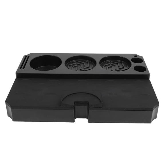 Suodoka Detachable Multifunctional Coffee Tamping Station Pad, Prevent Slip Espresso Tamper Mat for 51mm 53mm 58mm Portafilter, Black (10 inches / 25.4 cm)