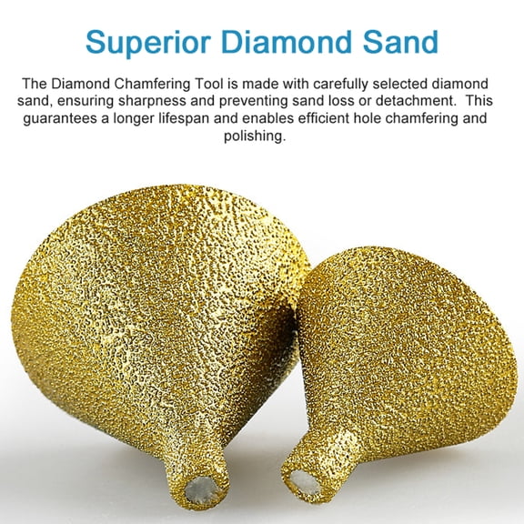 Suodoka Diamond Beveling Chamfer Bit M10 Thread Drill Bit Hole Opener for Tile Marble Quartz Stone Granite Ceramic, 38mm / 1.5 in
