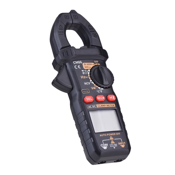 Suodoka Digital Clamp Meter 600A AC/DC Current Tester, True RMS Multimeter with NCV, Diode & Resistance Measurement, 6000 Counts, Auto Shut-off, 7.28 inches / 18.5 cm, 6.24 oz / 177 g, Black