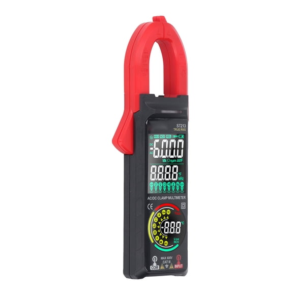 Suodoka Digital Clamp Meter Multimeter Smart Dual Screen NCV DC AC Current Voltage Tester with Flashlight (7.87 in / 20 cm)