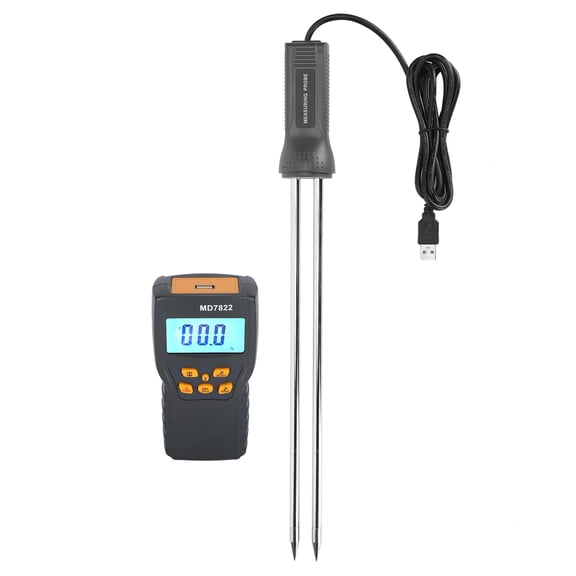 Suodoka Digital Grain Moisture Meter with Extra Long Probe Accurate Wheat Rice Corn Moisture Measurement Tool Handheld Agricultural Testing Device for Farm Home Improvement