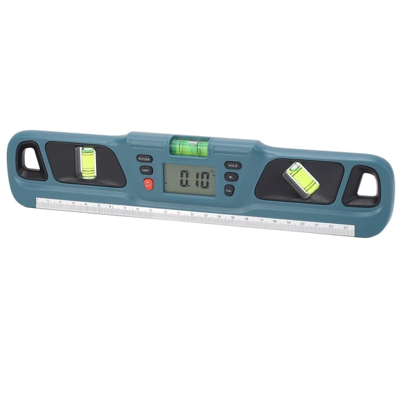 Suodoka Digital Level with LCD Display Multifunction High Accuracy Digital Level and Protractor Inclinometer Angle Finder Tool Cyan 11.42 inches / 29.0 cm