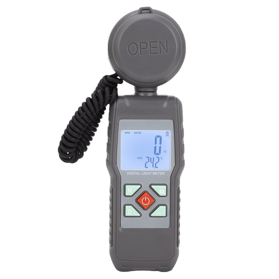 Suodoka Digital Light Meter Luminous Flux Tester 200000lx Illuminance LCD Screen Handheld Lighting Strength Measurement Tool, Black (7.87 inches / 20.00 cm)