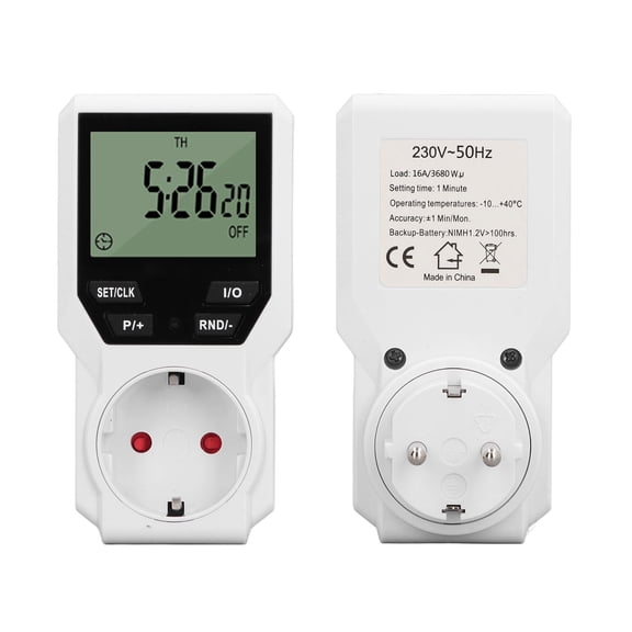 Suodoka Digital Light Timer Plug 220V 16A Accurate Control HD Display Energy Saving Outlet for Home Appliances