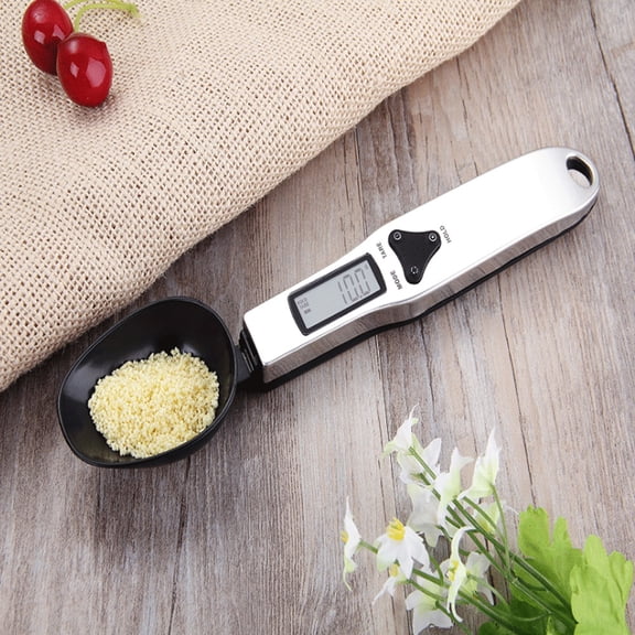 Suodoka Digital Measuring Spoon Precise Electronic LCD Weight Food Scale Kitchen Tools Miniature Portable Detachable Bowl 300g/10.5oz Capacity 9 inches / 23 cm Length White Battery Powered