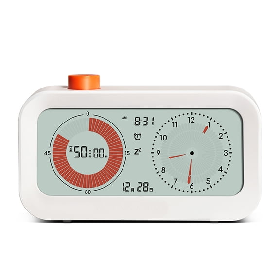 Suodoka Digital Productivity Visual Timer Count Up Down Alarm Display Clock for Kids Teaching Kitchen Cooking White (5.94 inches / 15.1 cm)