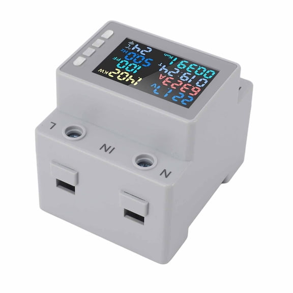 Suodoka Din Rail Energy Meter Voltage Current Digital Electricity Tester with Overtemperature Overcurrent Power Off 170-270V 63A