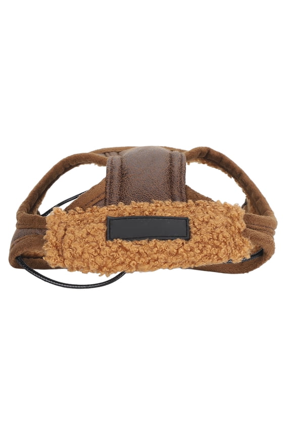 Dog Aviation Hat Soft Warm Adjustable Rope Retro Fashionable Pet Winter Hat with Ear Flaps for Cold Weather Daily Party Coffee, Large Size, 18.9 inches / 48 cm Head Circumference
