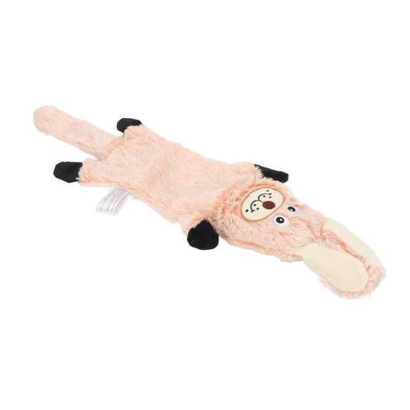 Suodoka Dog Squeaky Plush Toy Cute Rabbit Animal Shape Bite Resistant Stuffing Free Pet Plaything for Medium Gentle Chewers, Interactive Fetch, 8.66 inches / 22 cm Brown