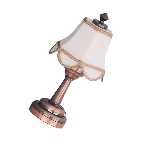 Suodoka Dollhouse Table Lamp Elegant LED Light Battery Powered Metal Plastic Miniature Lamp for 1:12 Scale Decoration 1.2 inches / 3 cm Built in CR1632 Detailed Toy Decor Piece
