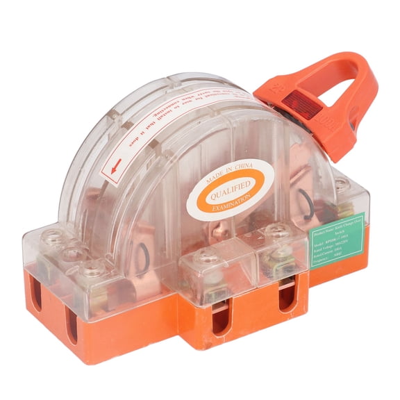 Suodoka Double Pole Knife Switch Transparent Shell 2P 100A Safety Power Switch with LED Indicator for Backup Generators AC 220V