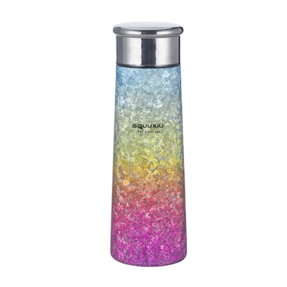 Suodoka Double Vacuum Flask 300ml / 10.15 oz Premium Pure Titanium Insulated Cup Lightweight Leakproof Travel Water Bottle for Outdoor Camping Hiking Cycling