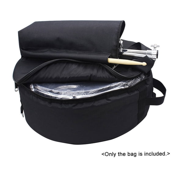 Suodoka Durable 14 Inch Snare Drum Bag Backpack Case with Shoulder Straps Outside Pockets, Black Oxford Fabric Gig Bag for Percussion Instrument Protection, Lightweight Waterproof Easy Transport