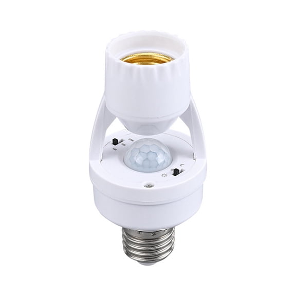 Suodoka E27 MotionSensor Lamp Holder  Smart PIR LED Socket Adapter for Hallways, Staircases & Balconies  WireFree, Adjustable Delay, WideCompatibility