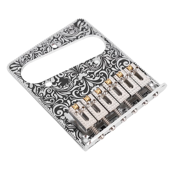Suodoka Electric Guitar Bridge Replacement Parts Fit for TL String Drawing Plate 6 Saddle Vintage Style with Bucket Brass Base 52.5mm / 2.07 inches String Pitch, Silver Finish Hardware Kit
