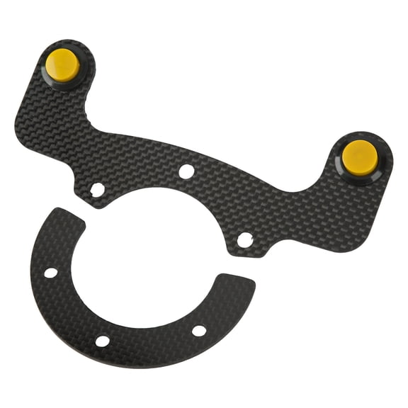 Suodoka External Horn Button Kits Carbon Fiber 6 Bolts Steering Wheel Modified Button Universal Fit for Horns Lights Yellow Dual Buttons (7.87 inches / 20 cm)