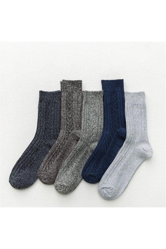 Extra Long Mid-Calf Socks for Men and Women, Thick Knitted Wool Blend Double Layer Warm Winter Socks, Multicolor Assorted, Perfect for Cold Weather, One Size Fits Most, 13 inches / 33 cm
