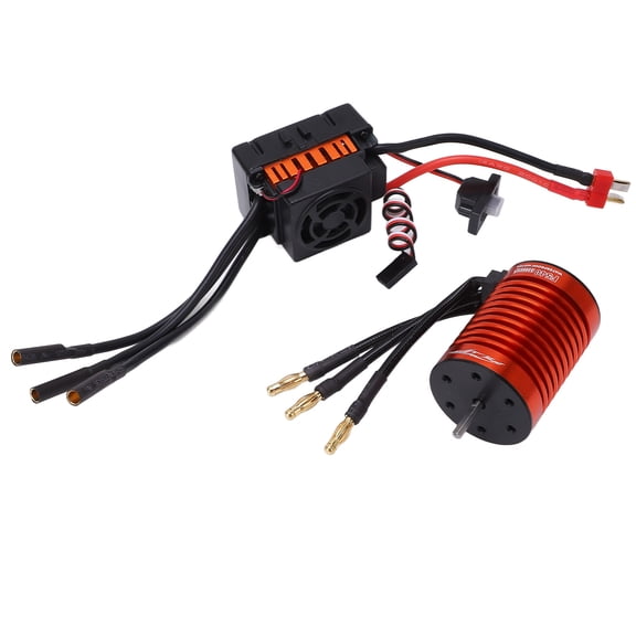 Suodoka F540 Waterproof Inner Rotor 4-Pole Sensorless Brushless Motor 3300KV and 60A ESC T-Plug Combo for 1/10 Scale RC Car Parts (1.42 inches / 36 mm)