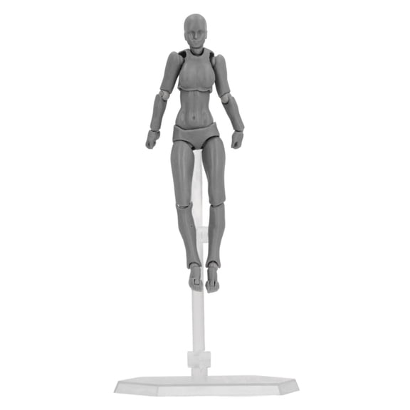 Suodoka Figure Model PVC Action Figure Drawing Model Movable Joint Artist Mannequin Doll Gray Female 8.66 inches / 22 cm