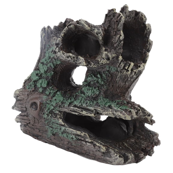 Suodoka Fish Tank Tree Trunk Decoration Realistic Resin Fadeless Aquarium Decor Ornament Hideaway Cave for Freshwater Saltwater Setup, 6.69 inches / 17 cm Length (GM1358)