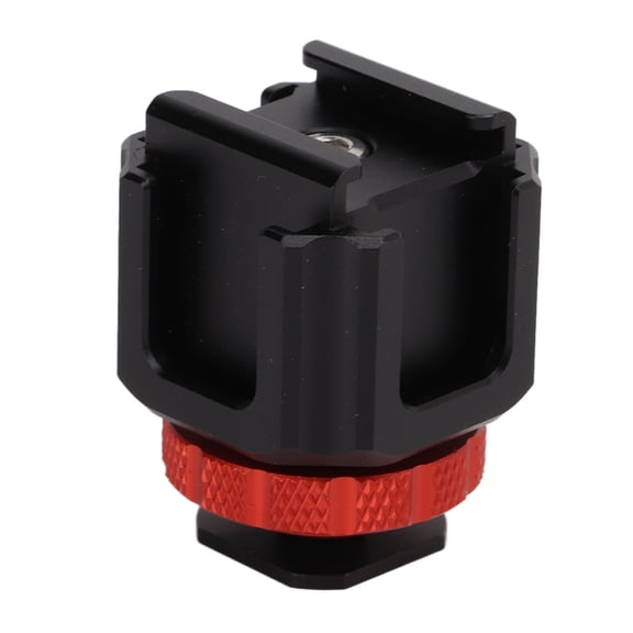 Suodoka Five Head Cold Shoe Adapter Extension Bracket Base, Aluminum Alloy Heavy Duty Mount Holder for DSLR Camera Camcorder Video Monitor Microphone Fill Light, 1.6 x 1.2 inches / 41 x 31mm Black