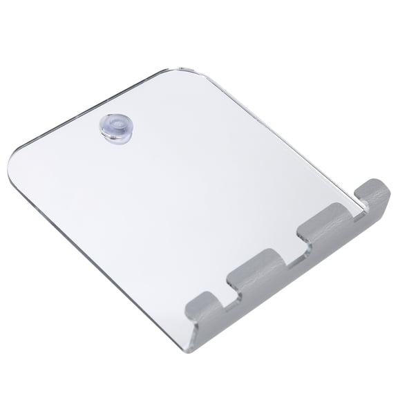 Suodoka Fogless Bathroom Shaving Mirror, Square Shower Mirror with Razor Hook and Suction Cups, Shatterproof Anti-Fog Design for Easy Grooming, 6.30 in / 16 cm, Silver