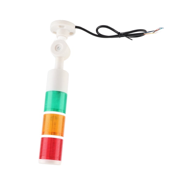 Suodoka Foldable 3-Tier LED Signal Tower Light Red Yellow Green IP54 Industrial Beacon Warning Stack Lamp with Buzzer DC24V for CNC Machine (14.96 inches / 38 cm)