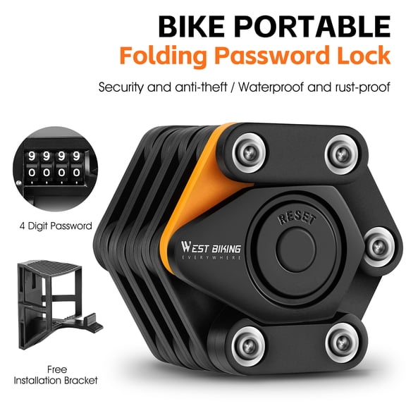Suodoka Foldable Bike Chain Lock, Anti-Theft Password Combination Lock for Mountain, Road, and Electric Bicycles (30.7 inches / 78 cm)