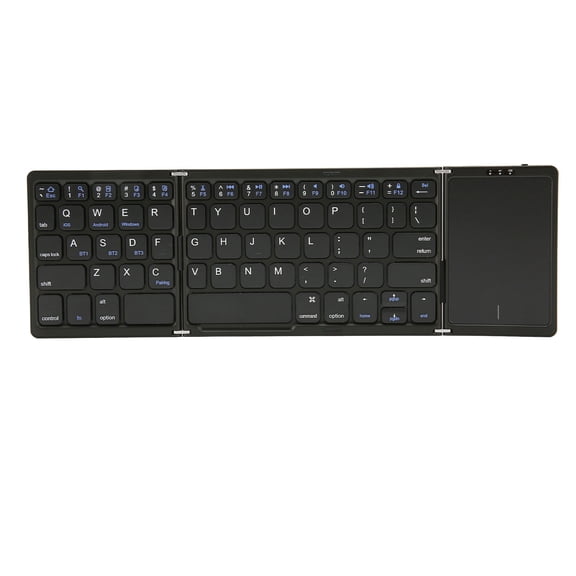 Suodoka Foldable Keyboard B089T 64 Keys Portable Wireless Bluetooth Type C Charging Magnetic Closure Computer Keyboard, Black, 12 inches / 30.4 cm
