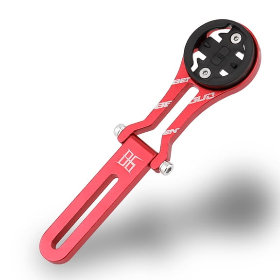 Suodoka Out Front Adjustable Bicycle Computer Mount Integrated Handlebar Bike Mount, Aluminum Alloy Extended Cycling GPS Bracket for Road and Mountain Bikes, Easy Installation - Red
