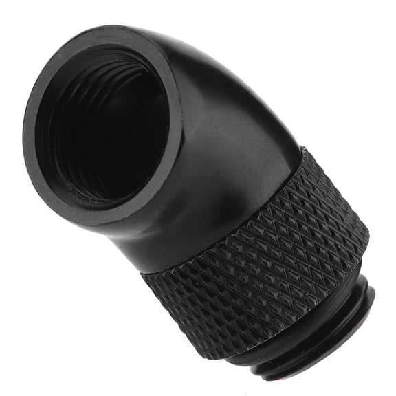 Suodoka G1/4 Inch Thread 45 Degree Bend Angle Rotary Fitting Adapter for PC CPU Water Cooling System, High Quality Nickel Plated Brass Connector, Black[cite: 1]