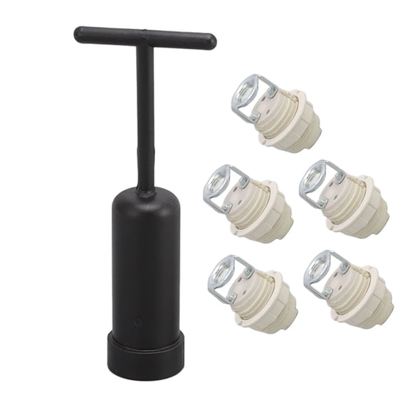 Suodoka G9 Ceramic Light Bulb Socket Extender Kit with Zinc Alloy M10 Ring Base Holder For Home Bedroom Replacement Accessories Lamp Fixing Tools Set 4.72 inches / 12 cm White