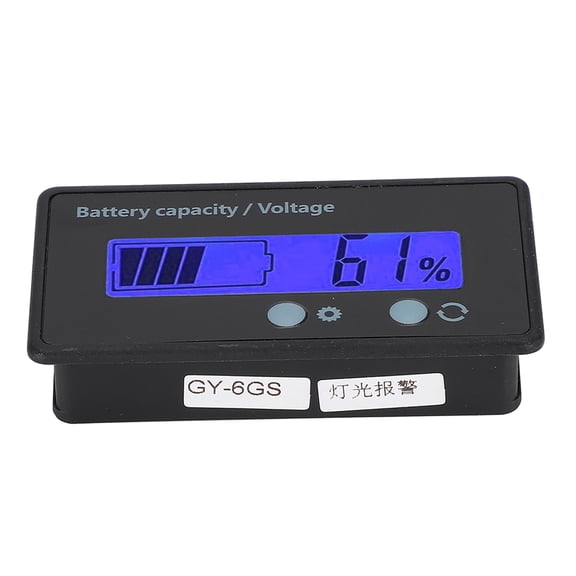 Suodoka GY-6GS Battery Power LCD Display Voltage Meter 12-84V with Light Alarm Function (Blue Light, 2.36 inches / 6 cm)