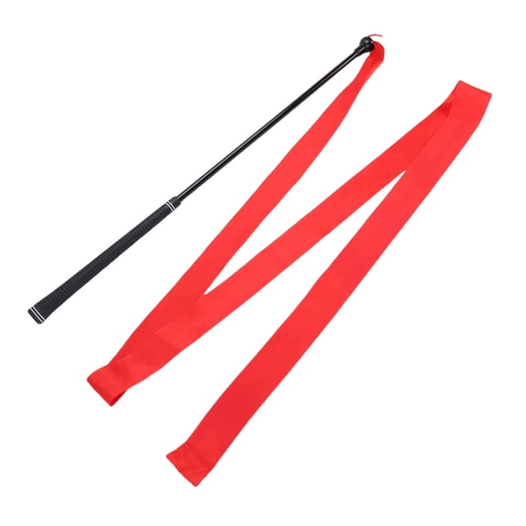 Suodoka Golfing Swing Trainer Aid Non Slip Rubber Grip Club Warm Up Stick with Ribbon Sound Feedback 26.8 inches / 68 cm