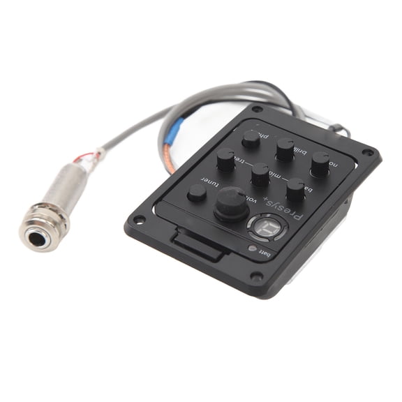 Suodoka Guitar Pickup EQ Box System for Accurate Sound Amplification Quick Picking Response Built-in Tuner Electric Box Equalizer Complete Kit with Screws and Accessories Black 7.48 inches