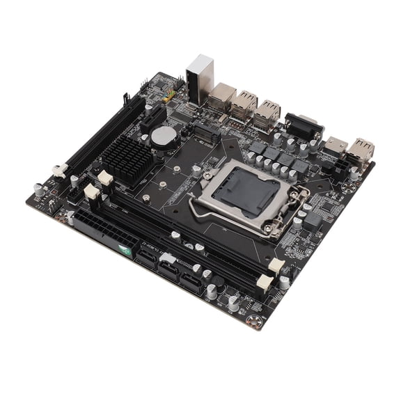 Suodoka H55 Desktop Computer Gaming Motherboard LGA 1156 Socket DDR3 Memory Support M.2 NGFF Slot 4 Phase Power Supply ATX Desktop PC Mainboard with VGA HDMI RJ45 Ports