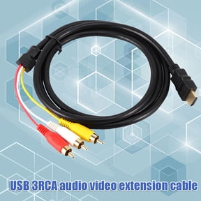Suodoka HD Multimedia Interface To Sound Video Cable Connector Adapter Plug and Play 1.5 Meter / 4.92ft Red And Black Male to 3RCA Cable Cord For Audio Video System Component Upgrade