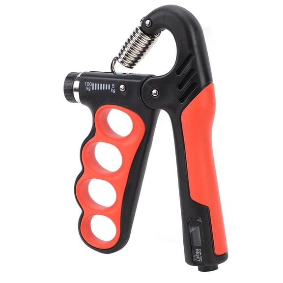 Suodoka Hand Grip Strengthener Electronic Counter Finger Grip Strength Exerciser 11-220 Lbs Adjustable Red