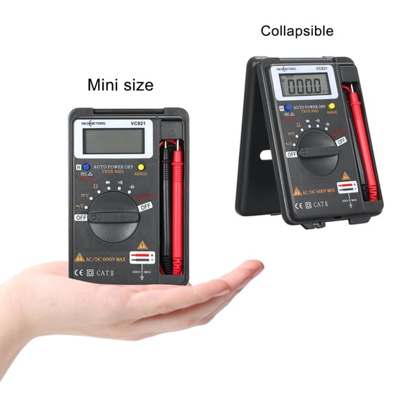 Suodoka Handheld Mini Digital Multimeter 4000 Counts AC/DC Transistor Tester Ammeter Temperature Sensor (4.92 in / 12.5 cm)