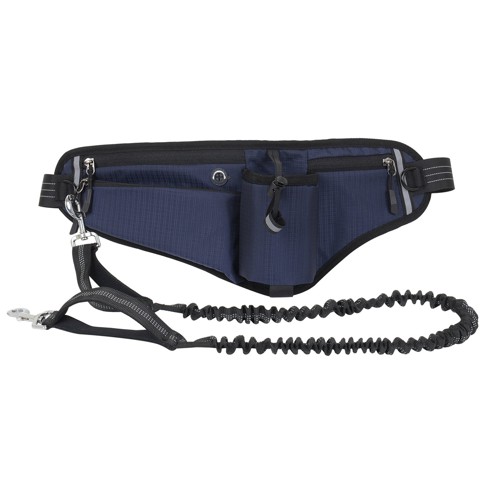 Suodoka Hands Free Dog Leash Waist Pack Water Resistant Night Reflective Large Capacity for Outdoor Dog Walking, Dark Blue (10.24 inches / 26 cm)