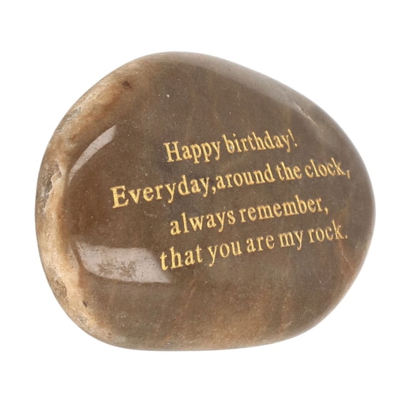 Suodoka Happy Birthday Engraved Rocks Exquisite Compact Portable Paperweight Presents Engraved Stones with Words for Men Women 4.33 inches / 11 cm Home Office Desk Decor
