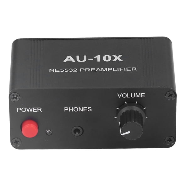 Suodoka Headphone Amplifier 20Db Stereo Sound Signal Phono Preamplifier with 3.5MM Headphone RCA Input Output Dual Op Amp NE5532 For Home Theater Audio Sound System Compact Black