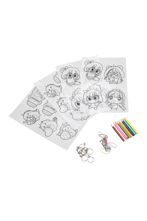 Heat Shrink Film Sheets Translucent DIY Creative Art Crafts Plastic Sheet Set for Keychains, Includes Pencils and Clasps, 11.8 x 8.3 inches / 30 x 21 cm (32 Pieces)