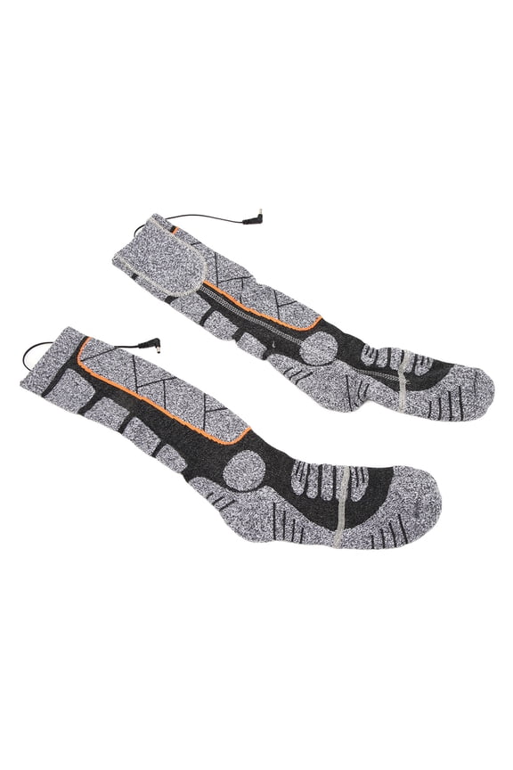Heated Socks 3 Speed Thermal Electric Battery Powered Winter Unisex Ankle Socks for Camping Fishing Cycling Dark Gray